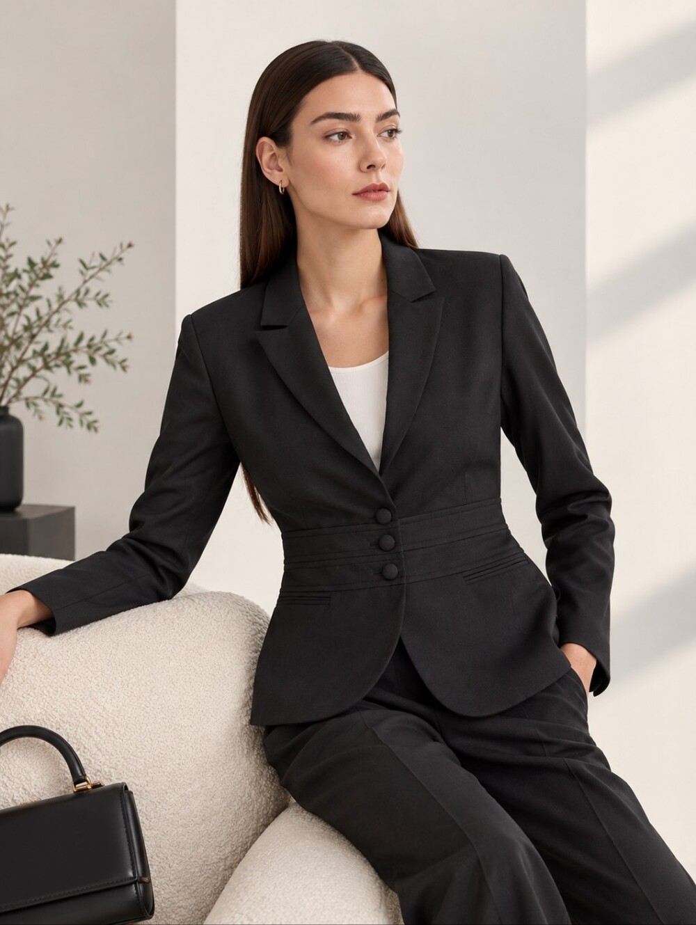 NWOT Koton Women’s Tailored Blazer – Black – Size 40 (EUR) / 12 (UK)